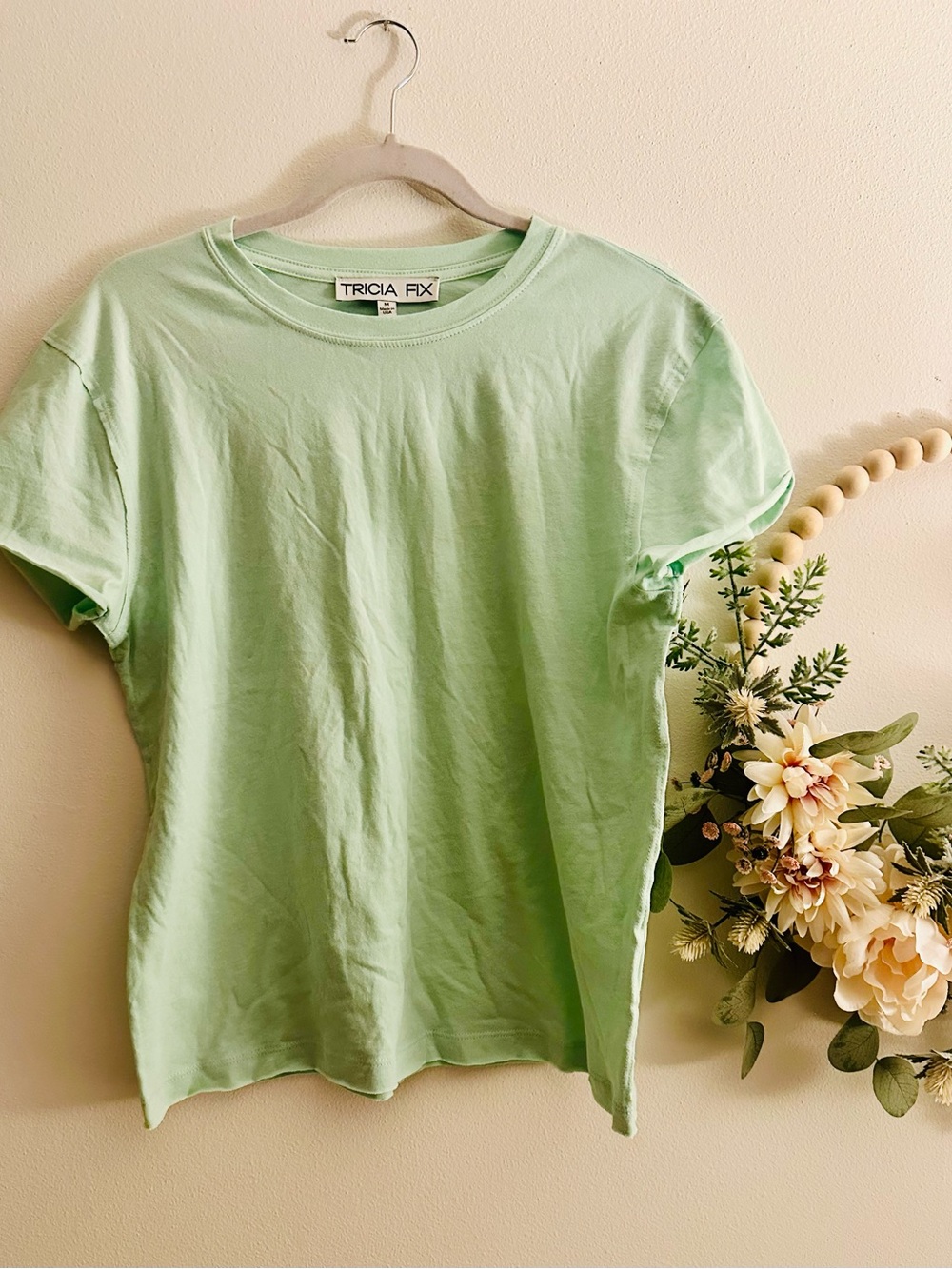 NWOT Tricia Fix Mint Short-Sleeve Tee with Embroidered Butterfly Back, M - Picture 3 of 6